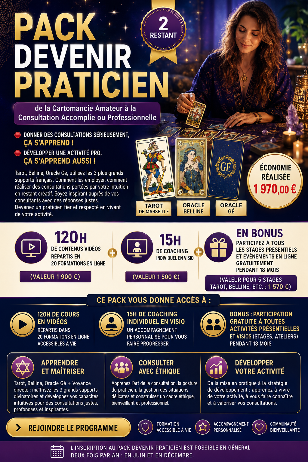 Formation PACK DEVENIR PRATICIEN - de la Cartomancie Amateur à la Consultation Accomplie ou Professionnelle
